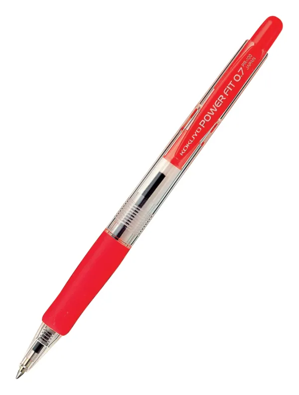 コクヨ パワーフィット ボールペン 油性 赤インク 0.7mm ノック式の商品画像