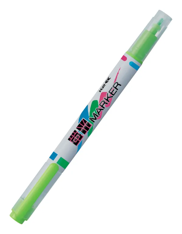 コクヨ K2 ツイン蛍光マーカー 水性インク・中字角芯/細字 ライトグリーン 10本入の商品画像