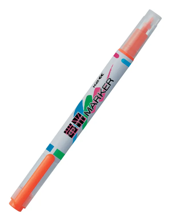 コクヨ K2 ツイン蛍光マーカー 水性インク・中字角芯/細字 オレンジ 10本入の商品画像