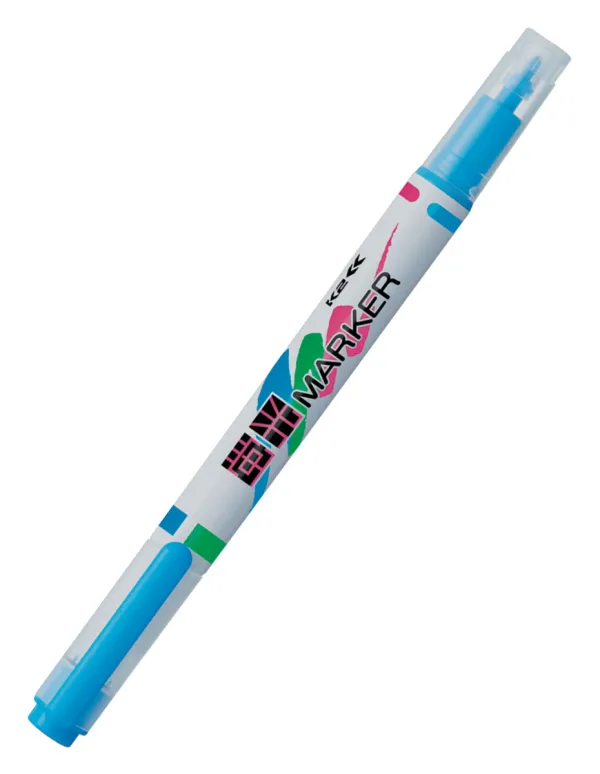 コクヨ K2 ツイン蛍光マーカー 水性インク・中字角芯/細字 ライトブルー 10本入の商品画像