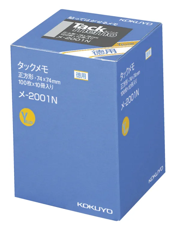 コクヨ ノートタイプ お徳用タックメモ 74×74ｍｍ 100枚 黄 10冊入の商品画像