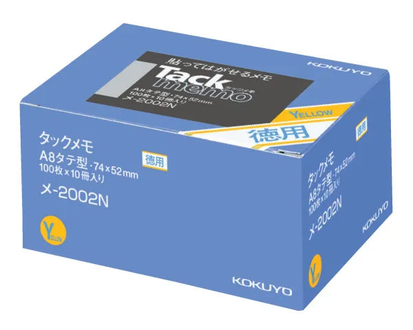 コクヨ ノートタイプ お徳用タックメモ 74×52ｍｍ 100枚 黄 10冊入の商品画像