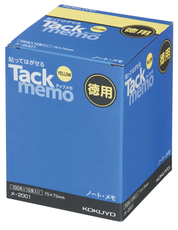 コクヨ ノートタイプ お徳用タックメモ 75×75ｍｍ 100枚 黄 10冊入の商品画像