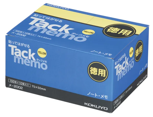 コクヨ ノートタイプ お徳用タックメモ 75×50ｍｍ 100枚 黄 10冊入の商品画像