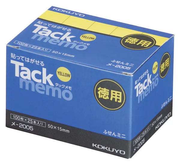 コクヨ 付箋タイプ お徳用タックメモ 50×15ｍｍ 100枚 黄 25本入の商品画像